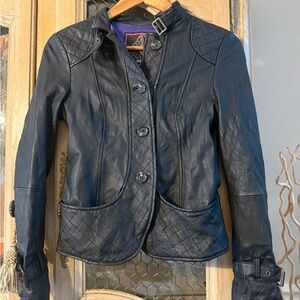 Claude Brown Women's Black Leather Jacket